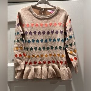 Girls Ruffle Butts heart sweater 3T